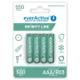 Įkraunamos AAA NiMH baterijos everActive EVHRL03-550 1,2V 550mAh, 4 vnt., cilindrinės R03