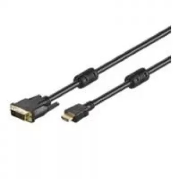 Wentronic Goobay HDMI™ / DVI-D laidas, juodas, 1 m – 19 kontaktų HDMI™ kištukas > DVI-D (18+1) kištukas (51579)