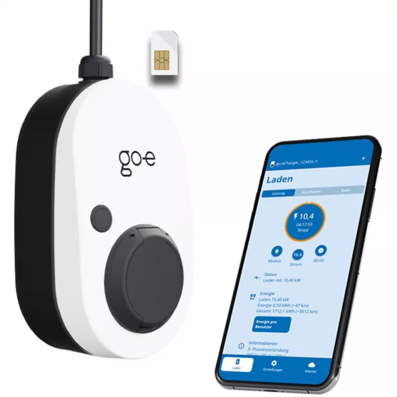 Įkroviklis Gemini 2.0, 11 kW (16A 3 fazės), Wallbox Baltas/juodas, be kabelio, 4G/LTE