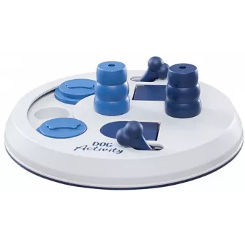 Interaktyvus šunų žaislas galvosūkis Trixie Flip Board skanėstams ir sausam maistui, plastikinis, 22 cm skersmens, neslystančiu pagrindu, mažoms veislėms 5–10 kg