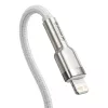 USB-C į Lightning laidas Baseus Cafule 1 m, 20 W, cinko korpusas, baltas