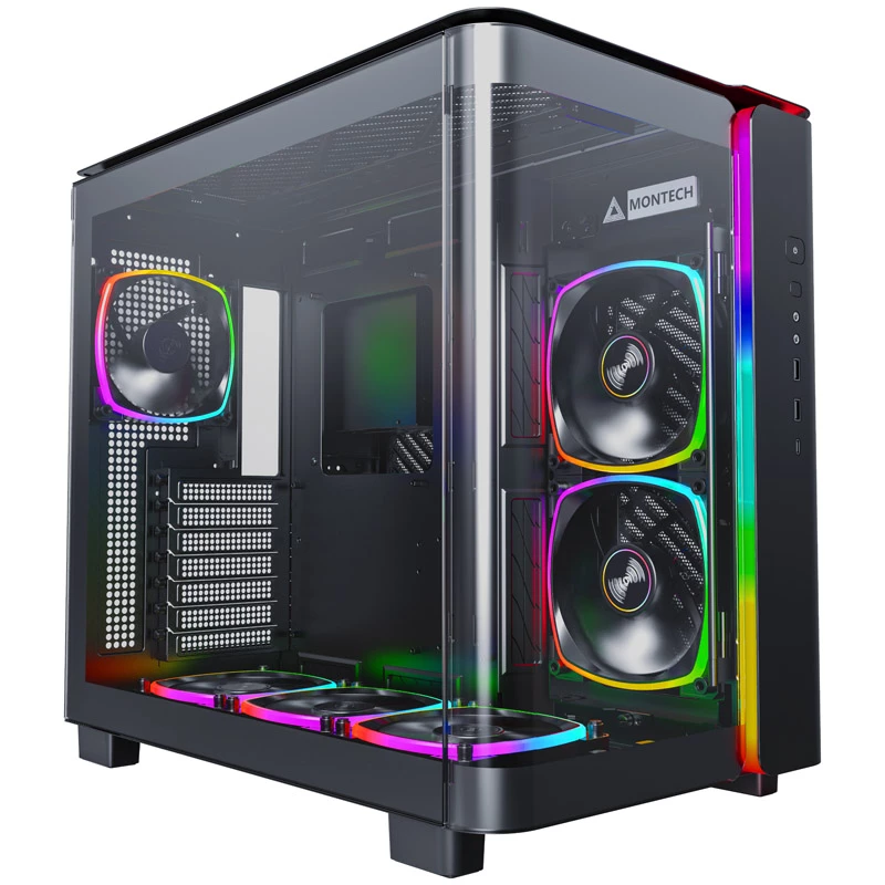 Montech KING 95 PRO Midi-Tower, grūdintas stiklas, ARGB - juoda