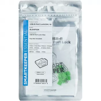 SmartKeeper BL04P1GN 10 vnt. USB B prievado blokatorių be raktelio, mini, žali SLSART-0105