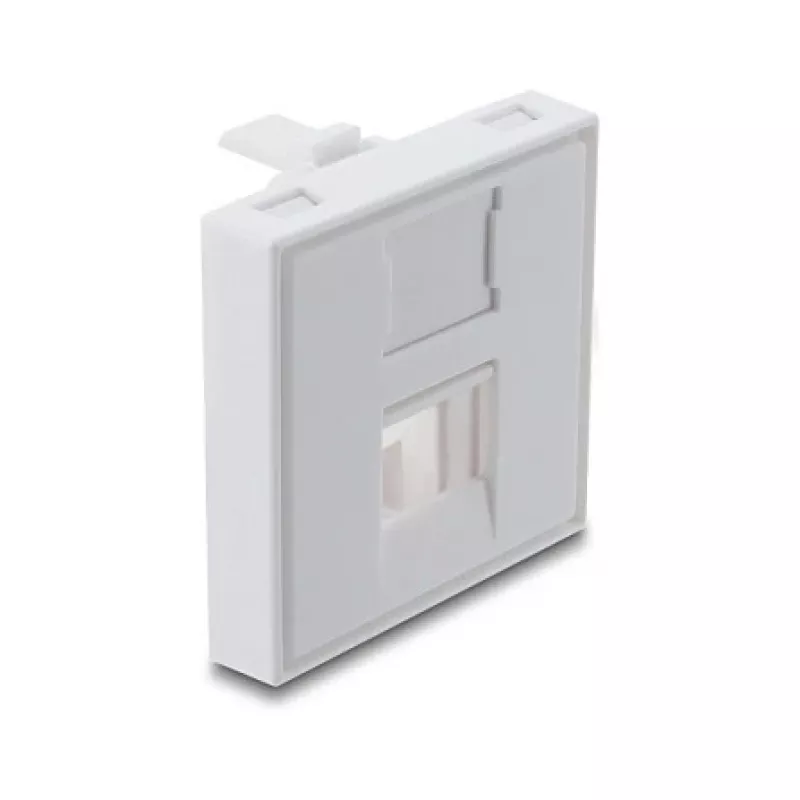 Užvalkalas Snap-in 45×45 mm Keystone moduliui DELOCK Easy 45, 1 prievadas, ABS, baltas, su dulkių dangteliu