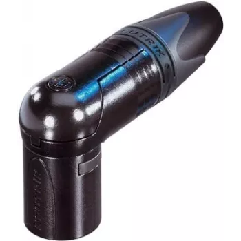 NEUTRIK XLR jungties kištukas, kampinis, 4 kontaktų, juodas NC4MRX-B 1 vnt.