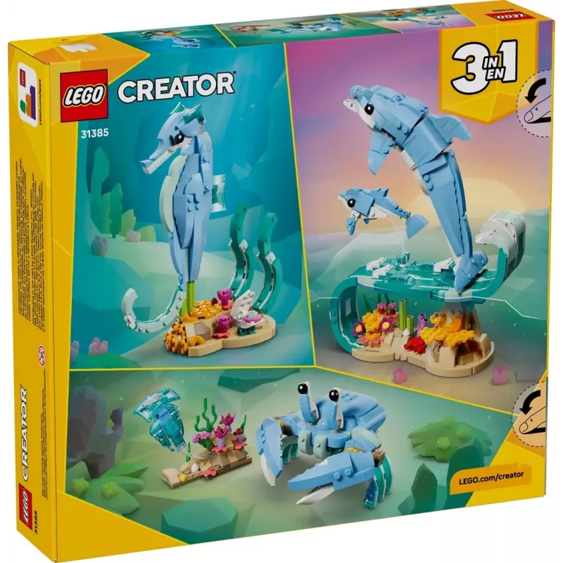 LEGO CREATOR 3 IN 1 31385 Jūrų gyvūnai: Gražūs delfinai