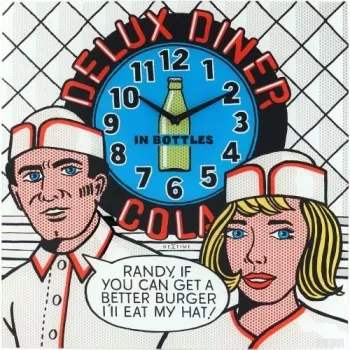 NeXtime klok 8167 Delux Diner sieninis laikrodis, 43x43 cm, įvairiaspalvis