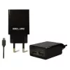 Keliautojas įkroviklis Beline Beli0011 — 2×USB prievadai, microUSB laidas, 2A išėjimas, juodas
