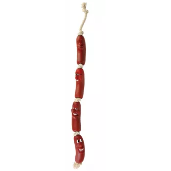 Šunų žaislas Trixie Snack Toy Sausages on a Rope, vinilas, 750 mm, bronzinė, 1 vnt.