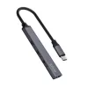 USB 3.0 4 prievadų sąsajos šakotuvas SAVIO AK-71 su USB-C laidu, 5000 Mbit/s, 2 metų garantija