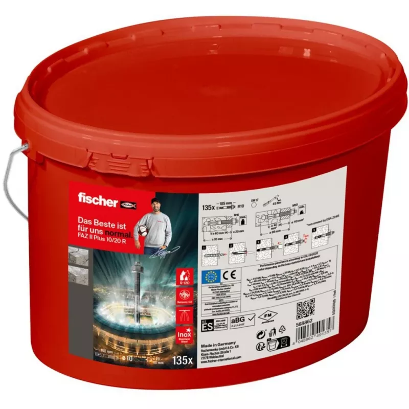 Plieninis inkaras FISCHER FAZ II Plus 10/20 R — 135 vnt., kibiras