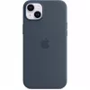 Silicone dėklas Apple iPhone 14 Plus MagSafe Storm Blue