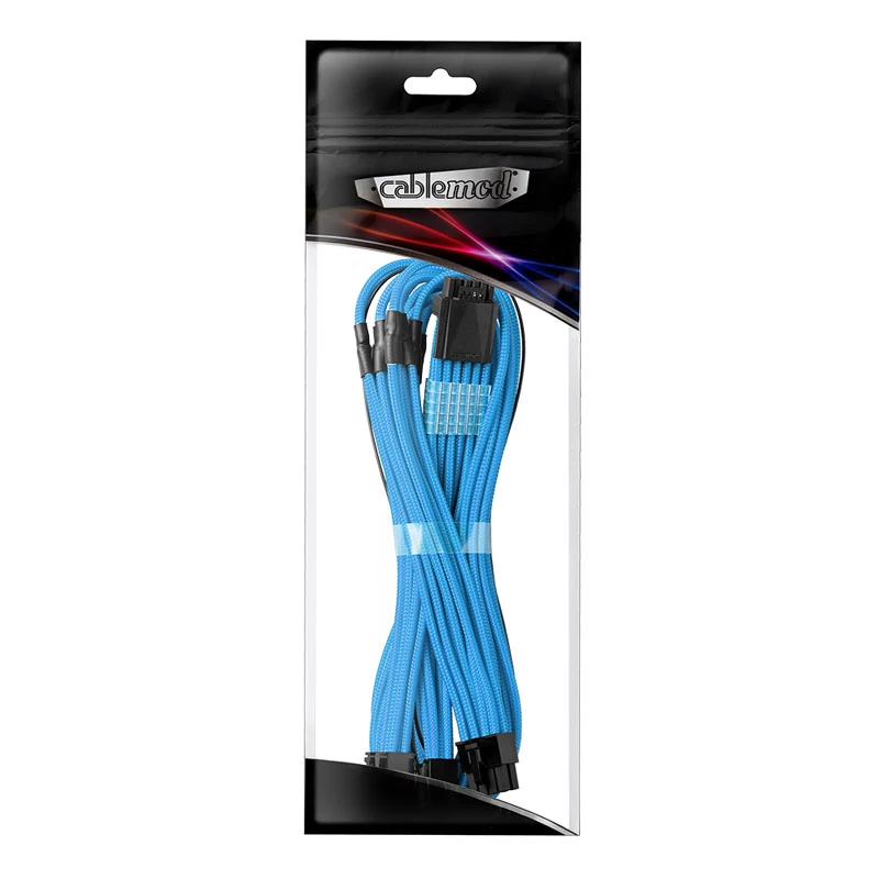 CableMod C-Series PRO ModMesh 12VHPWR į 3x PCI-e laidas, skirtas Corsair - 60 cm, šviesiai mėlynas