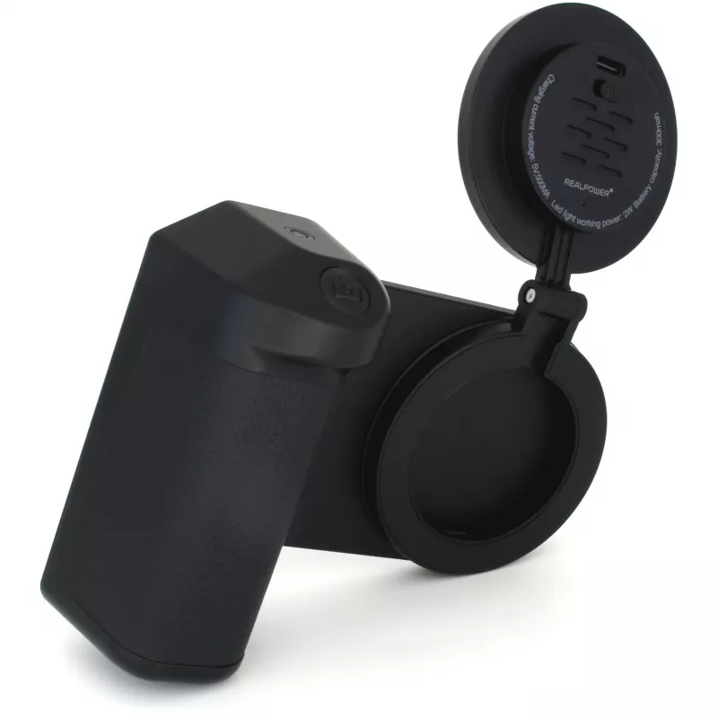 Selfie šviesa RealPower Selfie MagFree LED juoda balta ABS PU