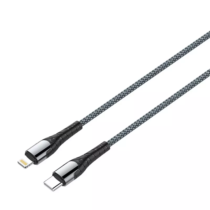 ColorWay Laidas Type-C – Apple Lightning (PD Greitasis Įkrovimas) 3.0A (30W), 1m | CW-CBPDCL033-GR