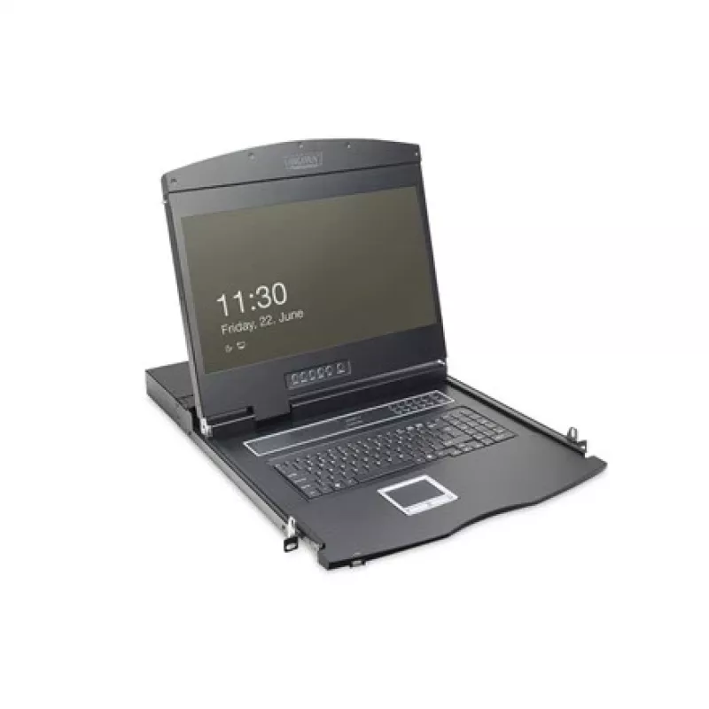 KVM konsolė Digitus 19 colių LCD 8 prievadų VGA US klaviatūra