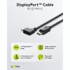 Kabelis DisplayPort Kištukas 90° > DisplayPort Kištukas, 8K / 144Hz (juodas, 2 metrai, 1 kištukas 90° šoninis, 54 Gbit/s, DisplayPort 2.0 / 2.1)