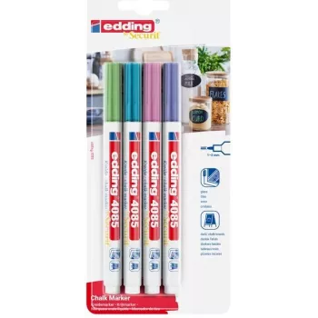 Edding 4085/4W Kreidemarker metallic 1–2 mm antgalis, 4 vienetų rinkinys
