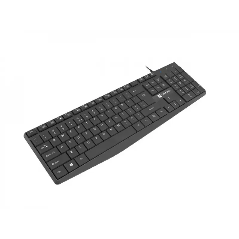 Laidinė pilno dydžio klaviatūra NATEC NAUTILUS NKL-1950 — USB, QWERTY US International, 105 klavišų, juoda