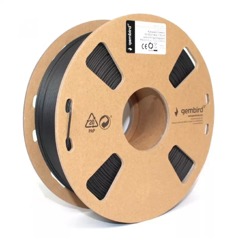 3D spausdinimo medžiaga Gembird 3DP-PLA1.75-02-CARBON