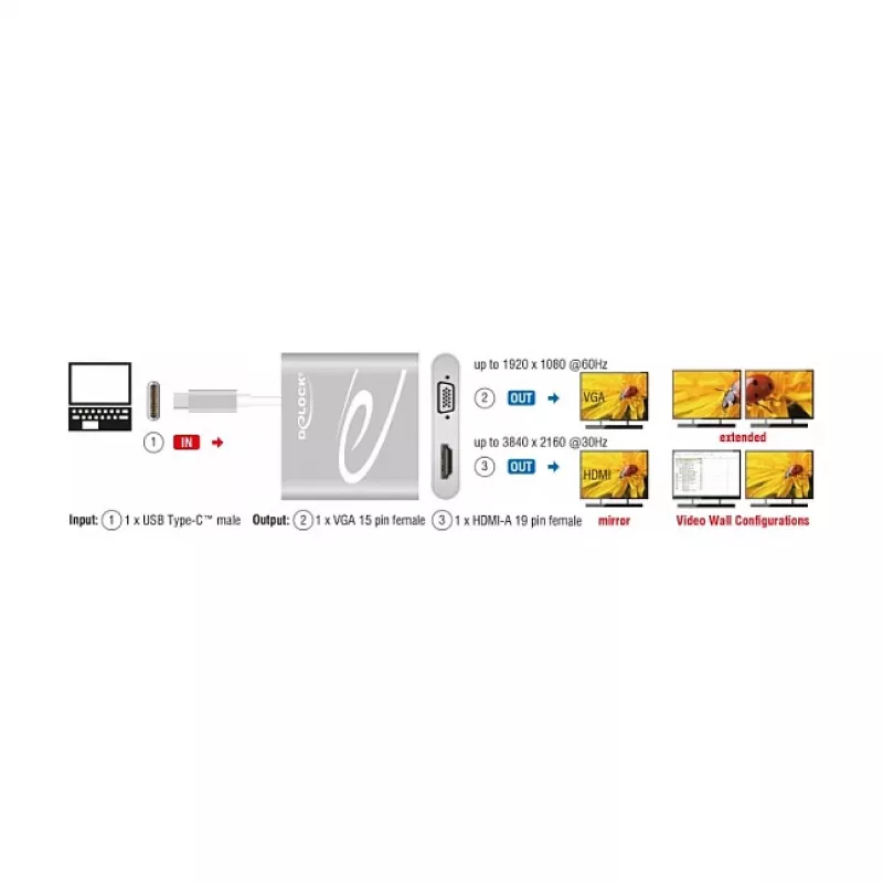 USB grafikos adapteris DeLOCK 87705