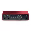 Audio sąsaja Focusrite Scarlett 2i2 4th Gen – 2 įėjimai / 2 išėjimai USB-C, 24 bitai / 192 kHz, 69 dB stiprintuvai, stalinė, juoda/raudona