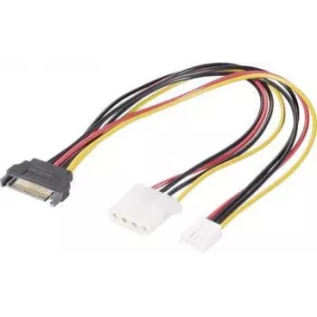 Renkforce maitinimo Y-laidas [1x SATA maitinimo kištukas 15 kontaktų - 1x IDE maitinimo lizdas 4 kontaktų, Floppy kištukas 4 kontaktų] 20,00 cm Juoda, Raudona, Geltona (RF-4536476)
