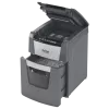 Popieriaus smulkintuvas REXEL Optimum AutoFeed+ 100X — automatinis 100 lapų, kryžminis pjovimas 4 x 28 mm, 34 L krepšelis, aliuminis