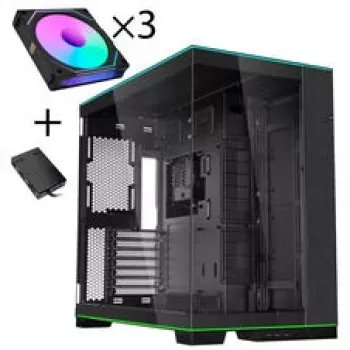 Lian Li O11 Dynamic EVO RGB korpuso rinkinys, Midi-Tower, ARGB, grūdintas stiklas + 3x UNI FAN SL-INF - juoda