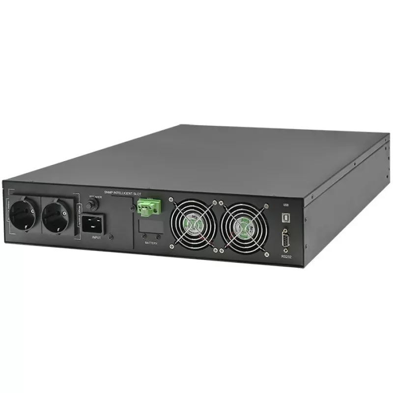 Qoltec nepertraukiamo maitinimo šaltinis UPS RACK 3kVA 3000W dvigubo keitimo on-line LCD EPO USB