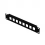 Lanview 1U 10 PATCH PANEL FOR KEYSTONE - 8-PORT UNEQUIPPED - skydelis - KEYSTONE - 8 prievadų be modulių (LKS675BL)