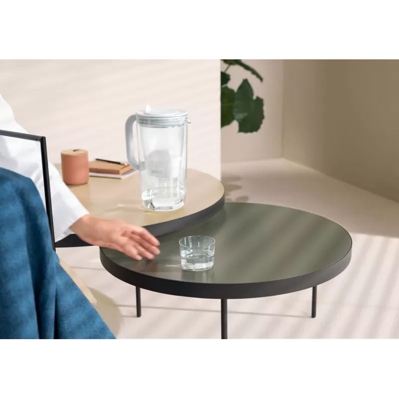 BRITA Glass+1 Maxtra Pro vandens filtro ąsotis pilka, 2,4 L / 1,5 L, su Maxtra Pro PP filtru