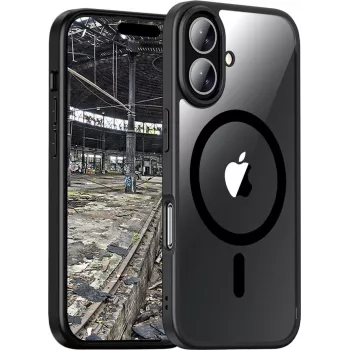 JT Berlin BackCase Pankow Hybrid MagSafe dėklas, Apple iPhone 17, juodas/permatomas (11159)