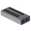 Delock DELOCK-63669 USB 3.2 skirstytuvas 7 prievadų, pilkas aliuminis