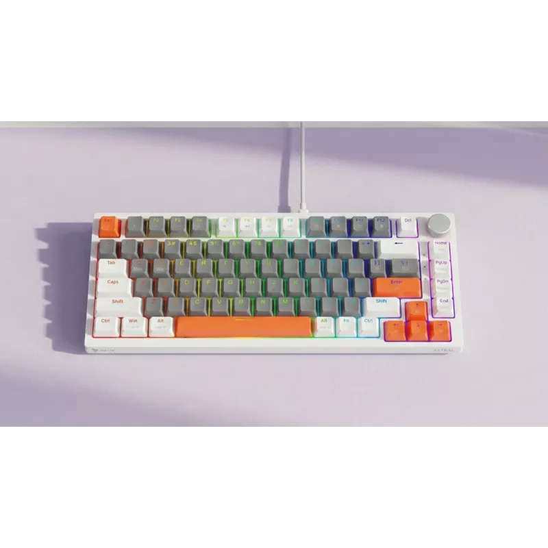 Gaming klaviatūra Savio ASTRAL WHITE JADE 3 COLOURS USB QWERTY US International