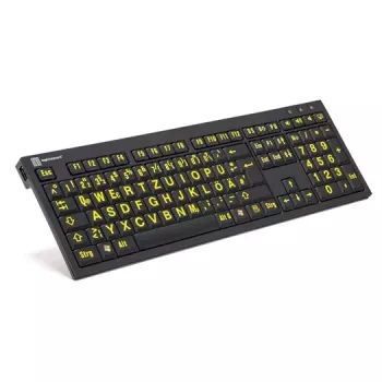 LogicKeyboard XL-Print Yellow on Black DE (PC/Nero)