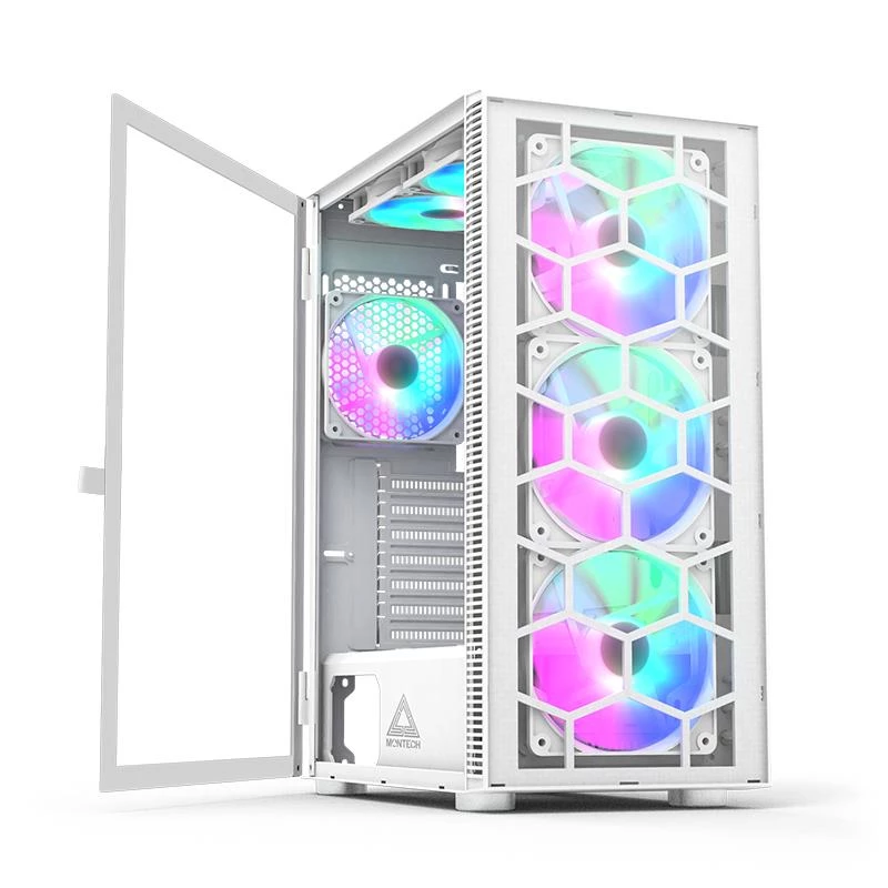 PC korpusas Montech X3 GLASS Midi Tower baltas