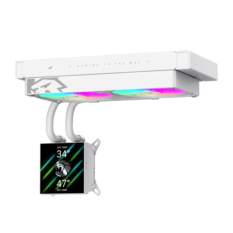 Gamemax GLACIER 240 LCD WH skystas aušintuvas procesoriui | Intel, AMD