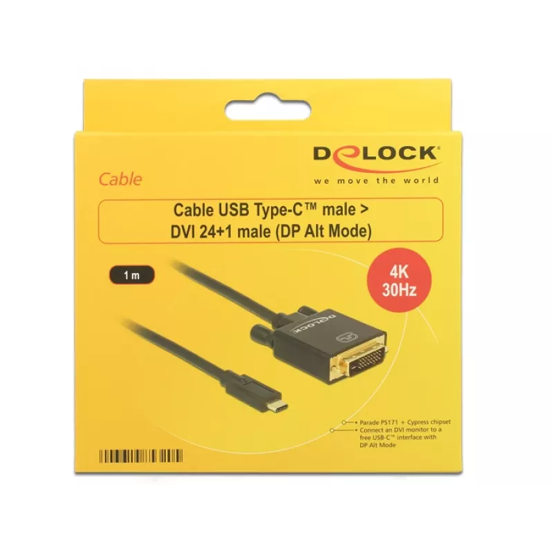 USB-C į DVI adapteris DeLOCK 1m 85320