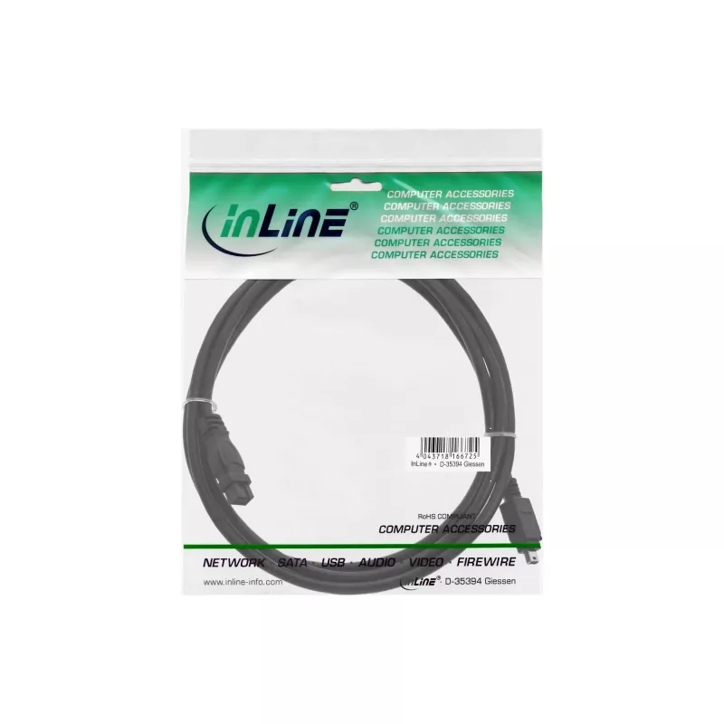 FireWire 400 į 800 laidas InLine 34901 1m Vyriškas/Vyriškas Juodas