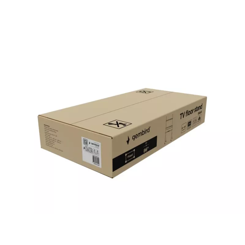 Mobilus televizoriaus stovas Gembird TVS-86F-02 2.18 m Juodas 40 kg 55-86 coliai