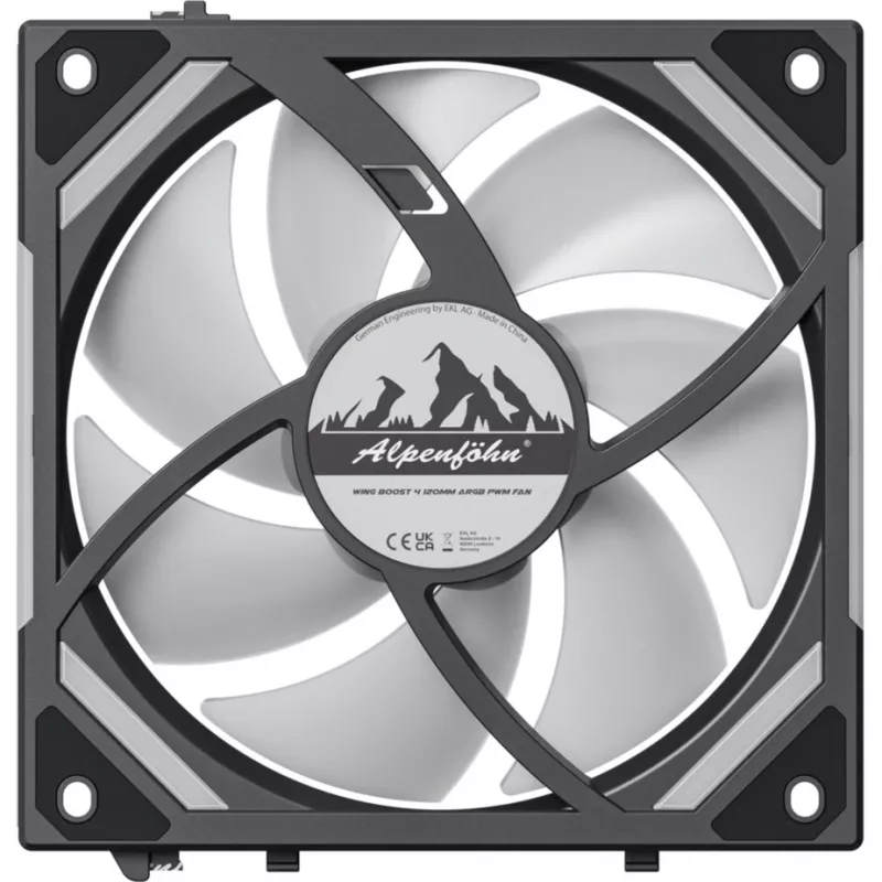 Alpenföhn Wing Boost 4 ARGB Reverse 120mm korpuso ventiliatorius – juodas