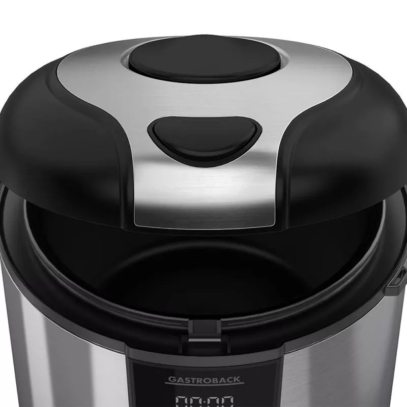 Ryžių virimo aparatas GASTROBACK Rice Control Low Carb & Steam, 3 L, 450 W, juodas/nerūdijantis plienas