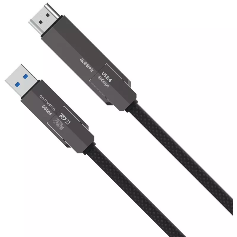 USB4–HDMI laidas 4smarts ComboCord 240W 1,5 m