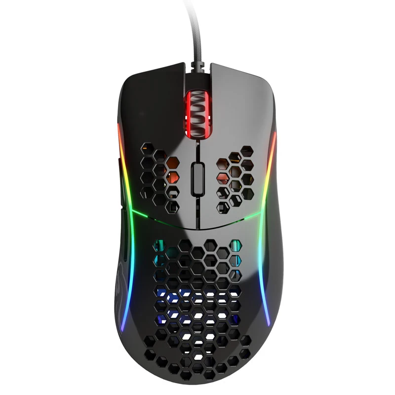 Glorious Gaming Glorious Model D Pelė Blizgi (Juoda), Dešinei Rankai, Optinė, USB Type-A, 12000 DPI, 1 ms, Juoda