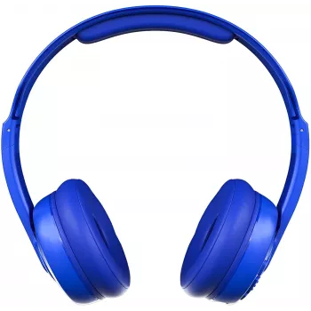 Skullcandy Cassette belaidės ausinės ant ausų, mėlynos