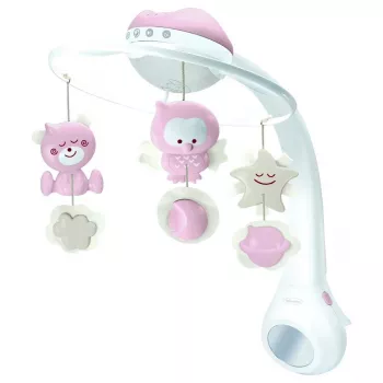 Muzikinė dėžutė kūdikiams B-kids 3in1 Infantino 150302050 — pudros rožinė, 3 viename raminantis žaislas