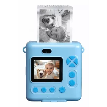DENVER KPC-1363BU mėlyna momentinė termospausdinimo kamera su 20 MP, 2 colių LCD ir 1080p vaizdo įrašymu