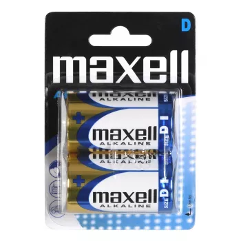 Šarminė baterija MAXELL D 1,5 V (cilindrinė) — 2 vnt., lizdinė pakuotė