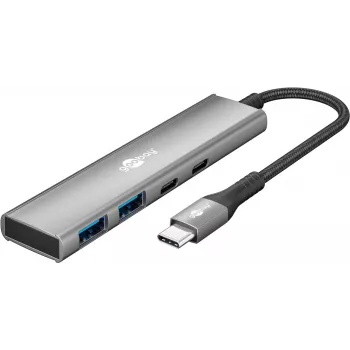 Goobay Slim 4 prievadų USB-Hub USB-C į USB-A 5 Gbit/s USB 3.2 (76563)